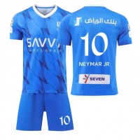 Camisa de Futebol Al-Hilal Neymar Jr #10 Equipamento Principal Infantil 2023-24 Manga Curta (+ Calças curtas)